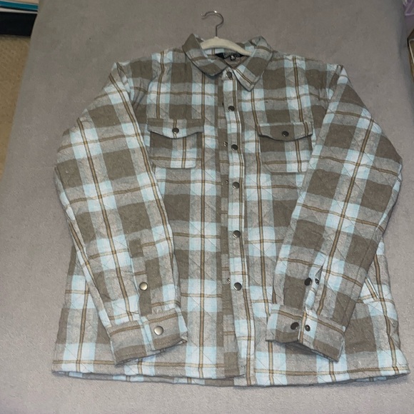 Mens Button Up Flannel Jacket - Picture 1 of 3